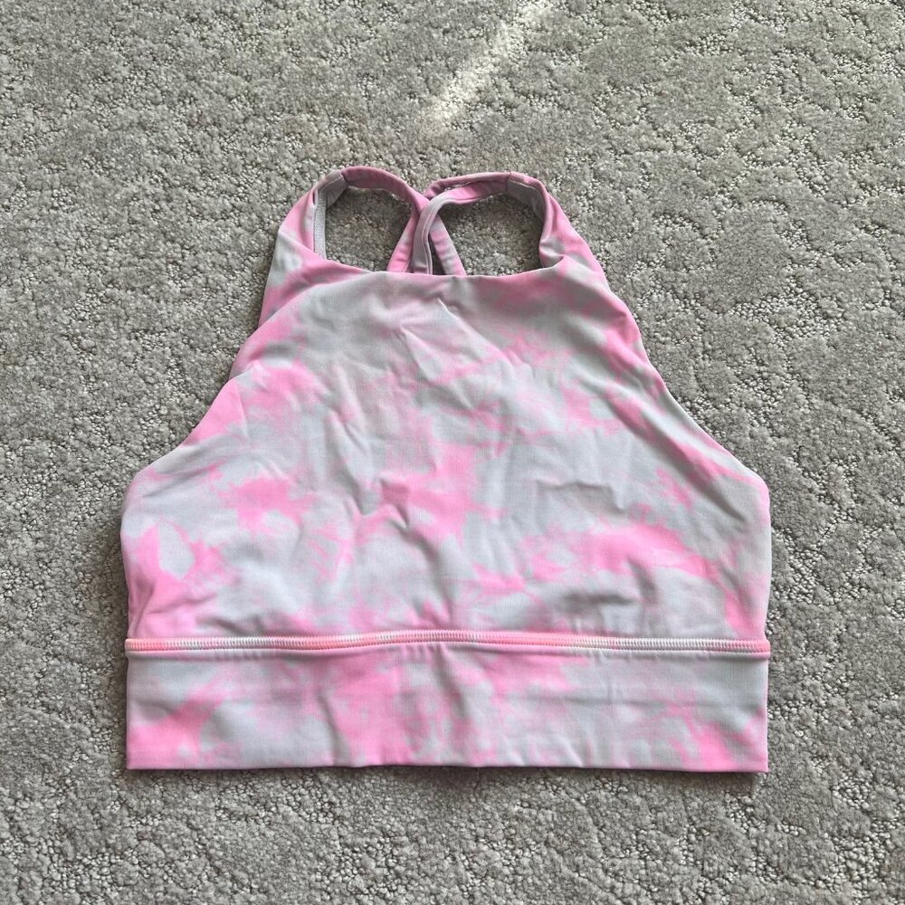 Lululemon Energy Sports Bra Size 6 - Pink Tie Dye